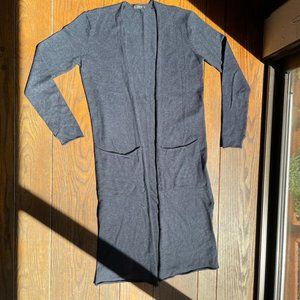 Zara Knit Long Navy Cardigan